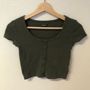 button down crop top